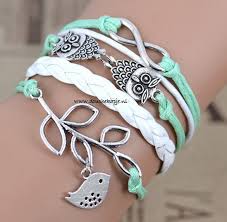 Armband infinity groen wit