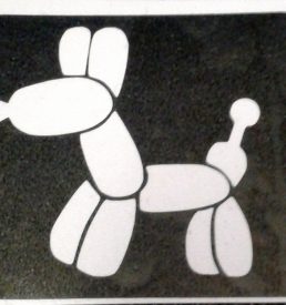 glitter tattoo sjabloon ballon hond