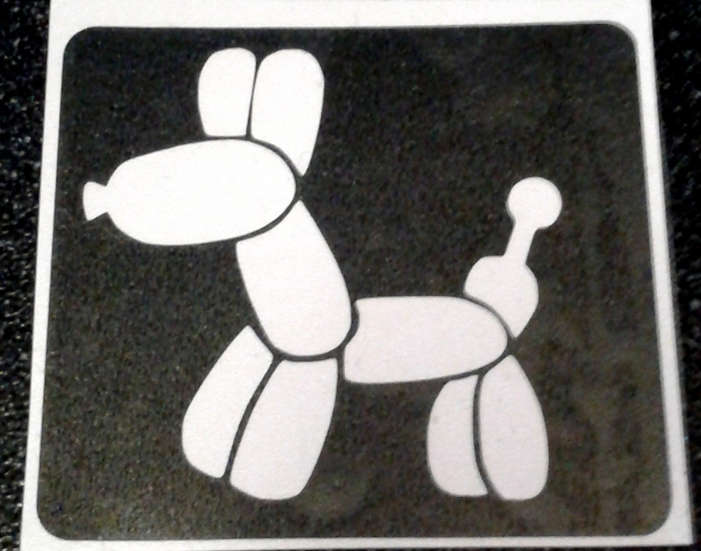 glitter tattoo sjabloon ballon hond