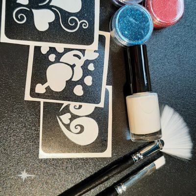 Glitter tattoo set hartjes