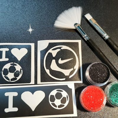 Glitter tattoo set voetbal