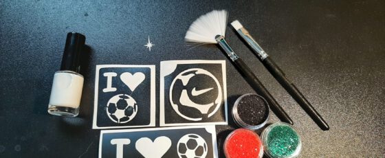 Glitter tattoo set voetbal